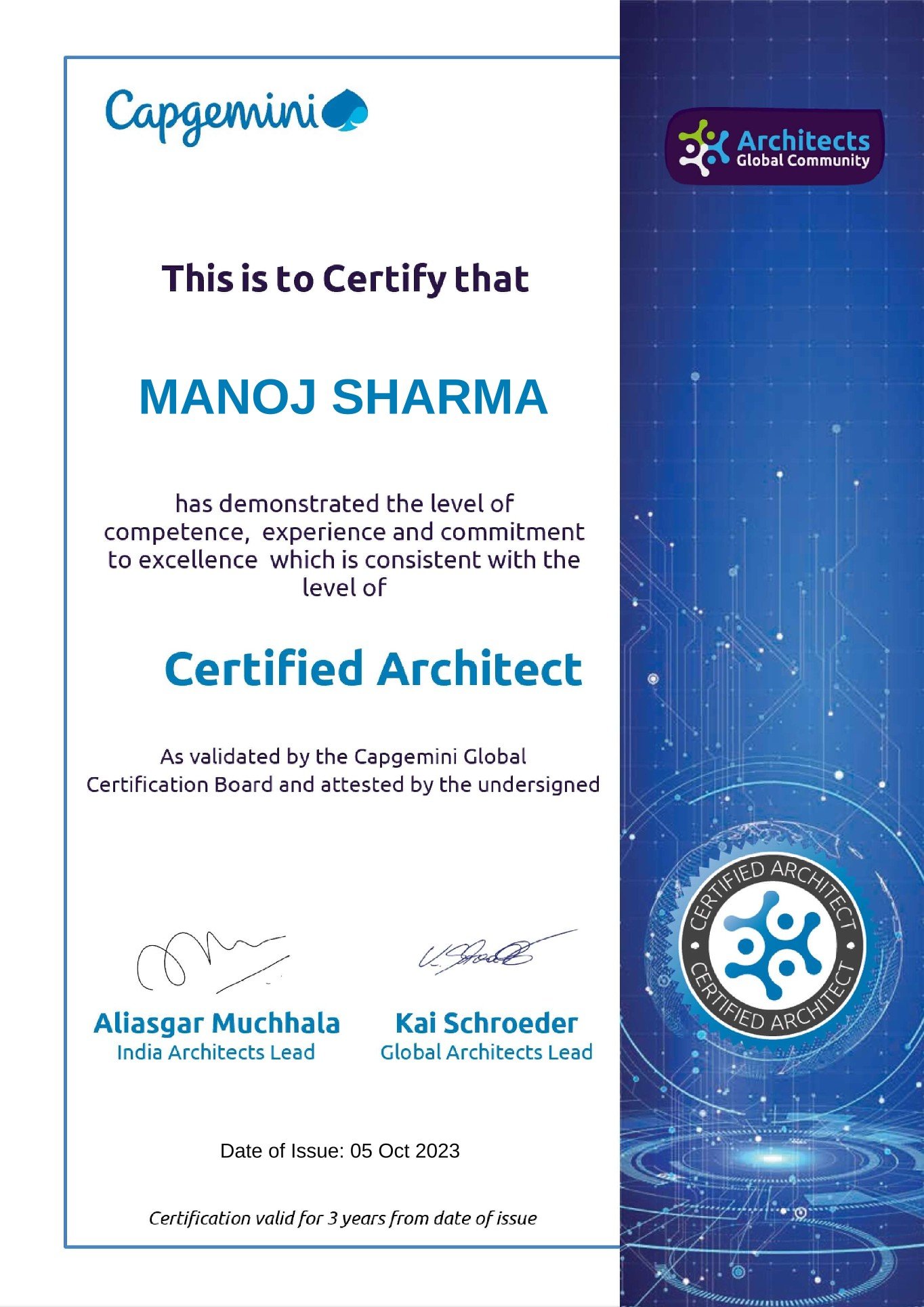 Manoj Sharma-Certificate-Capgemini Architect